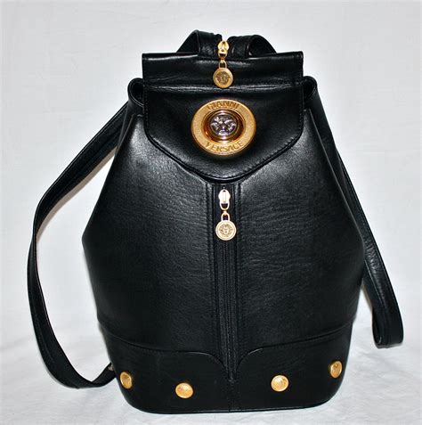 vintage gianni versace leather backpack|gianni versace shoulder bag.